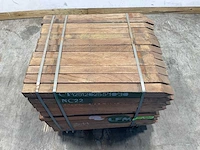 Azobé fas hardhouten tuinpaal gepunt 100x7x7 cm (120x) - afbeelding 3 van  7