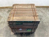 Azobé fas hardhouten tuinpaal gepunt 100x8x8 cm (120x) - afbeelding 3 van  6