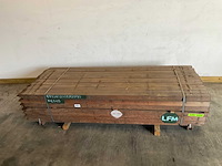 Azobé fas hardhouten tuinpaal gepunt 275x7x7 cm (160x)