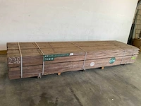 Azobé fas hardhouten tuinpaal gepunt 400x7x7 cm (120x) - afbeelding 2 van  5