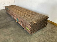 Azobé fas hardhouten tuinpaal gepunt 500x7x7 cm (30x) - afbeelding 2 van  3