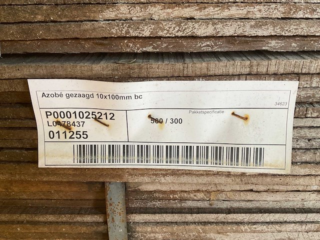 Azobé fas hardhouten waterkering plank 300x10x1 cm (100x) - afbeelding 7 van  8