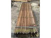 Azobe gepunte palen 60x60 mm (48x) - afbeelding 5 van  6