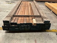 Azobe gepunte palen 60x60 mm (50x) - afbeelding 4 van  6