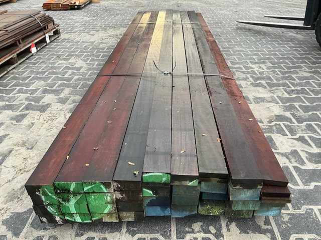 Azobé gording ruw 5x10x350 cm (30x) - afbeelding 4 van  6