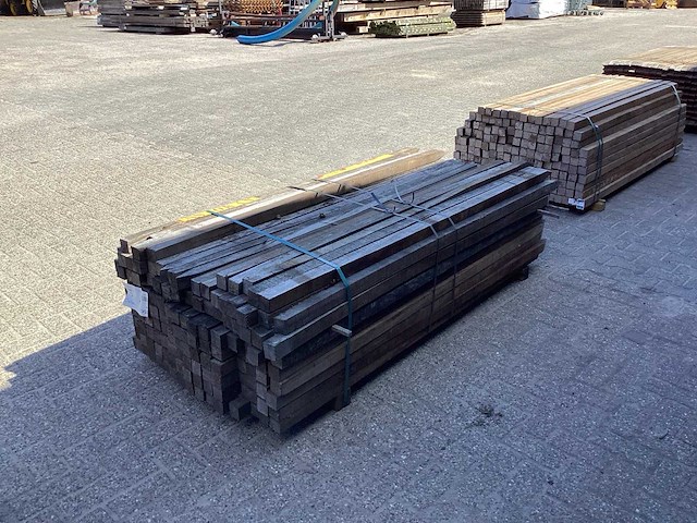 Azobè hardhouten paal 50x50x2000mm (161x) - afbeelding 3 van  5