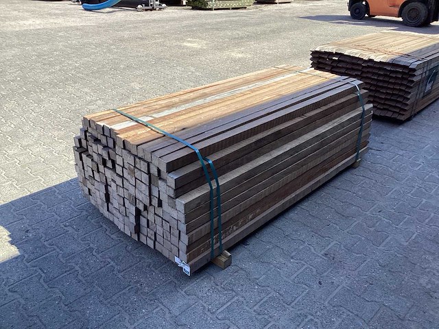 Azobè hardhouten paal 50x50x2000mm (179x) - afbeelding 3 van  5