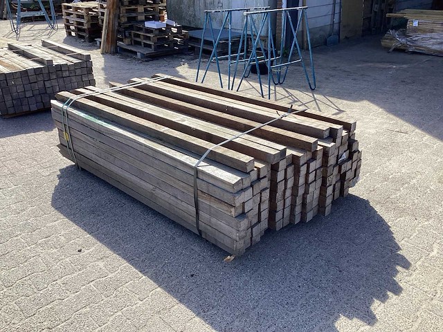 Azobè hardhouten paal 60x60x2000mm (108x) - afbeelding 4 van  6