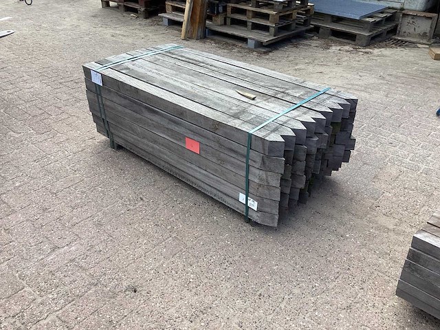 Azobè hardhouten paal 80x80x1500mm (54x) - afbeelding 4 van  5