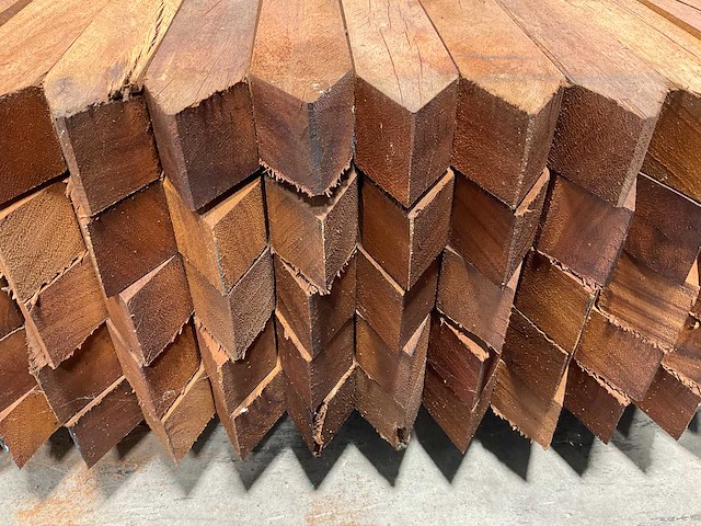 Azobé hardhouten paal gepunt 150x5x5 cm (100x) - afbeelding 10 van  11
