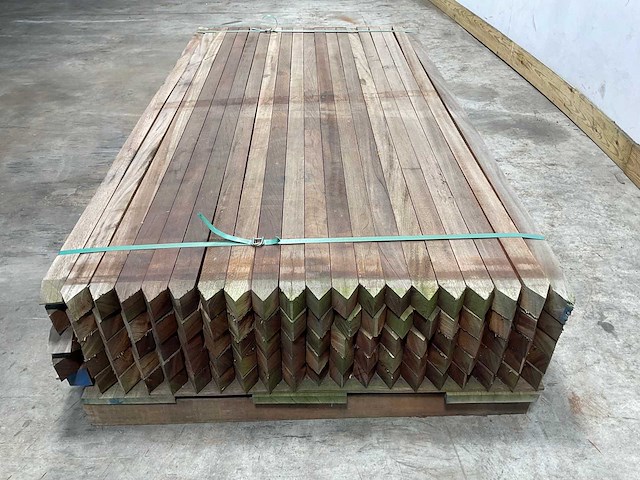 Azobé hardhouten paal gepunt 200x5x5 cm (100x) - afbeelding 5 van  9