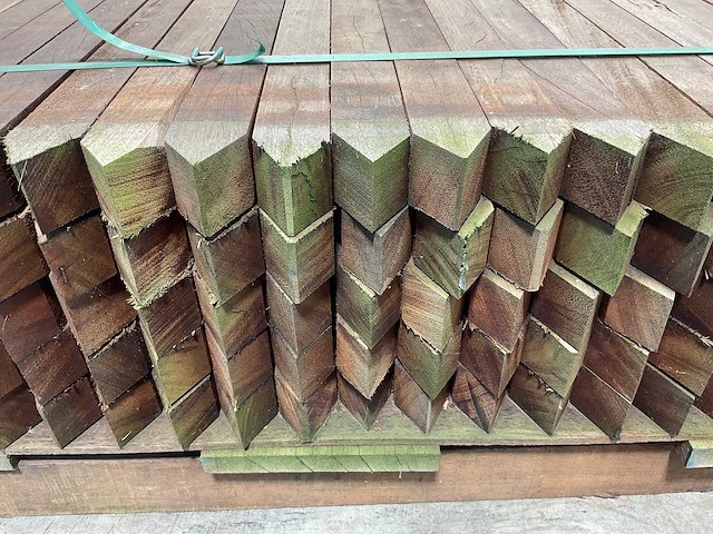 Azobé hardhouten paal gepunt 200x5x5 cm (100x) - afbeelding 6 van  9