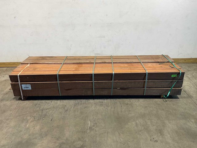 Azobé hardhouten paal met diamantkop 300x14x14 cm (18x) - afbeelding 1 van  7