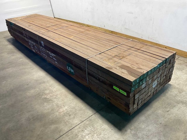 Azobé hardhouten tuinpaal fas 500x7x7 cm (42x) - afbeelding 1 van  7