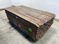 Azobé hardhouten tuinpaal fas gepunt 200x6x6 cm (160x) - afbeelding 2 van  6