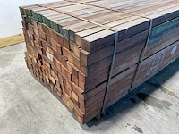Azobé hardhouten tuinpaal fas gepunt 200x6x6 cm (160x) - afbeelding 3 van  6