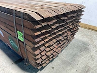 Azobé hardhouten tuinpaal fas gepunt 200x6x6 cm (160x) - afbeelding 5 van  6