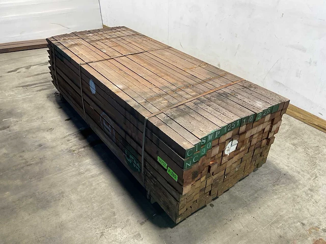 Azobé hardhouten tuinpaal fas gepunt 250x6x6 cm (160x) - afbeelding 2 van  6
