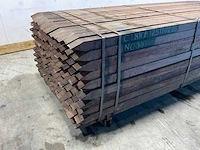 Azobé hardhouten tuinpaal fas gepunt 250x6x6 cm (160x) - afbeelding 4 van  6
