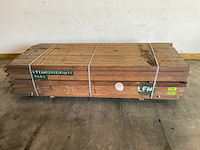Azobé hardhouten tuinpaal fas gepunt 250x7x7 cm (120x) - afbeelding 1 van  3