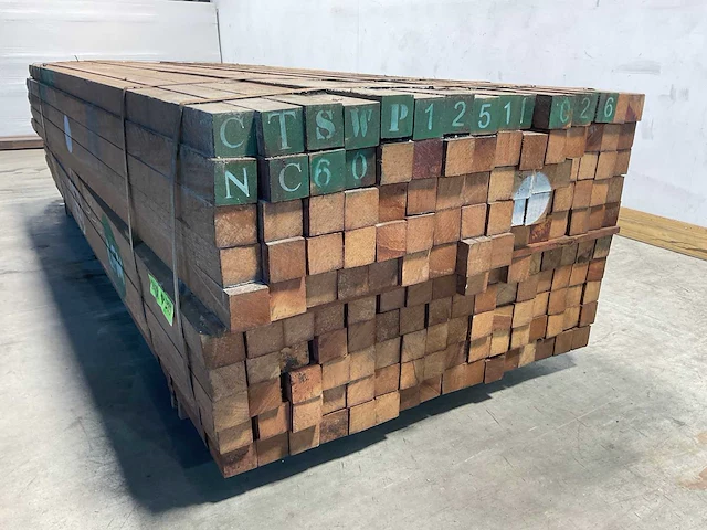 Azobé hardhouten tuinpaal fas gepunt 275x6x6 cm (160x) - afbeelding 5 van  6