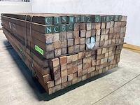 Azobé hardhouten tuinpaal fas gepunt 300x6x6 cm (160x) - afbeelding 5 van  6
