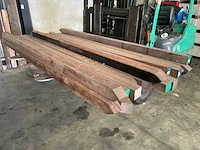 Azobé hardhouten tuinpaal gepunt - 200x7x7 cm (16x)