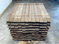 Azobé hardhouten tuinpaal gepunt 100x8x8 cm (120x) - afbeelding 3 van  5