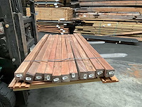 Azobé hardhouten tuinpaal gepunt 200x6,5x6,5 cm (11x) - afbeelding 2 van  15