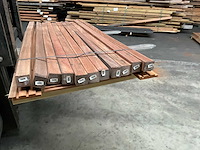 Azobé hardhouten tuinpaal gepunt 200x6,5x6,5 cm (11x) - afbeelding 5 van  15