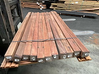 Azobé hardhouten tuinpaal gepunt 200x6,5x6,5 cm (11x) - afbeelding 6 van  15