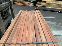 Azobé hardhouten tuinpaal gepunt 200x6,5x6,5 cm (11x) - afbeelding 7 van  15