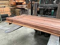 Azobé hardhouten tuinpaal gepunt 200x6,5x6,5 cm (11x) - afbeelding 10 van  15