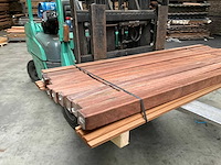 Azobé hardhouten tuinpaal gepunt 200x6,5x6,5 cm (11x) - afbeelding 12 van  15