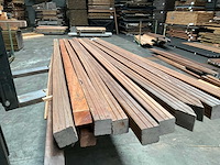 Azobé hardhouten tuinpaal gepunt 270x6,5x6,5 cm (20x) - afbeelding 8 van  10