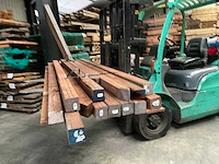 Azobé hardhouten tuinpaal gepunt 270x9x9 cm (12x) - afbeelding 1 van  11