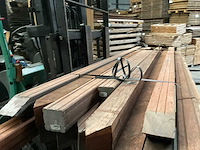 Azobé hardhouten tuinpaal gepunt 270x9x9 cm (12x) - afbeelding 10 van  11