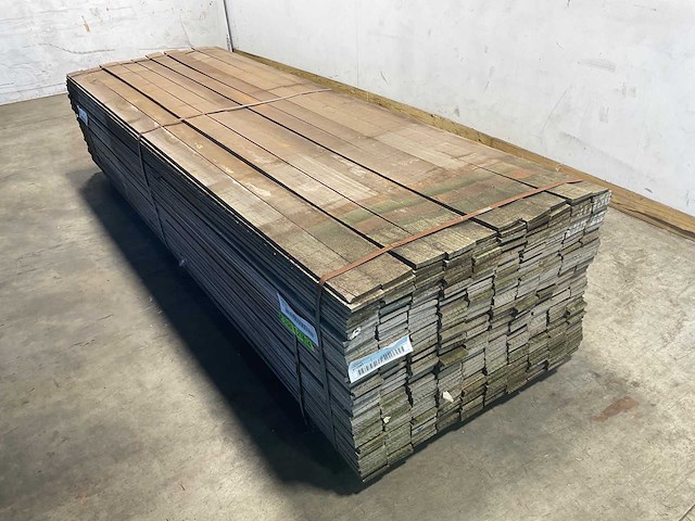 Azobé hardhouten waterkering plank 300x10x1 cm (200x) - afbeelding 1 van  6