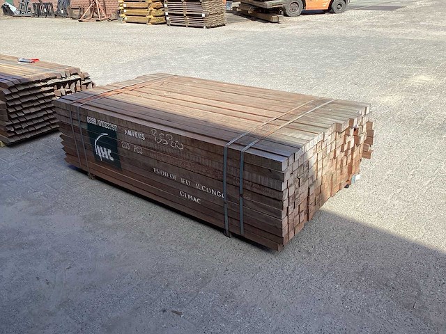 Azobè paal hardhout 50x50x2000mm (200x) - afbeelding 2 van  5