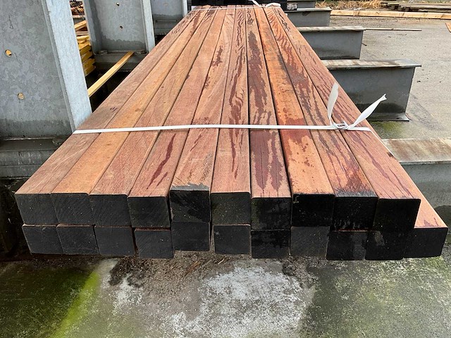 Azobé palen geschaafd 2750x65x65 mm (21x) - afbeelding 3 van  4