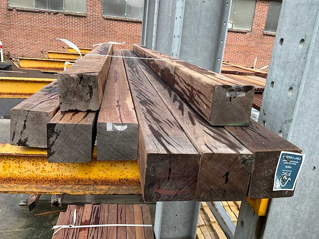 Azobé palen geschaafd diverse afmetingen (8x) - afbeelding 3 van  3