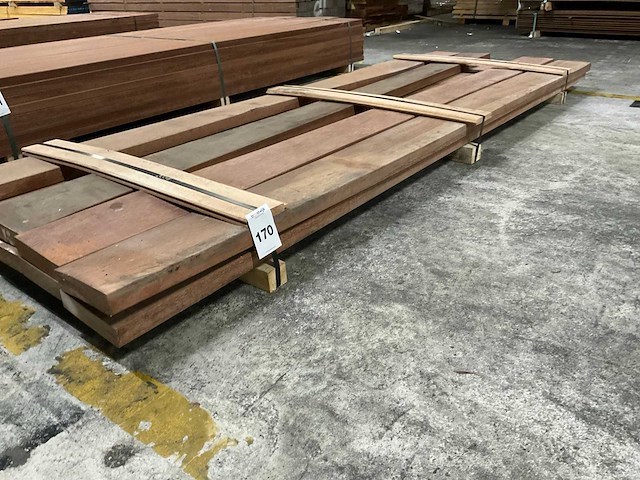 Azobe planken geschaafd 45x190 mm (9x) - afbeelding 1 van  6