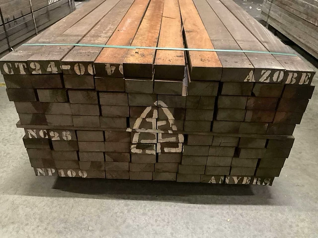 Azobe regels 50x100 mm (100x) - afbeelding 2 van  5