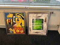 B williams schilderij olieverf op canvas (2x) - afbeelding 1 van  9