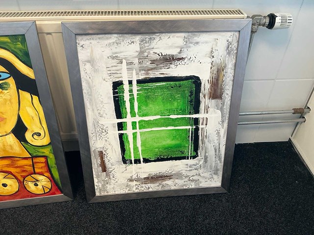 B williams schilderij olieverf op canvas (2x) - afbeelding 3 van  9