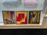 B williams schilderij olieverf op canvas (3x) - afbeelding 1 van  9