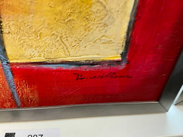 B williams schilderij olieverf op canvas (3x) - afbeelding 5 van  9