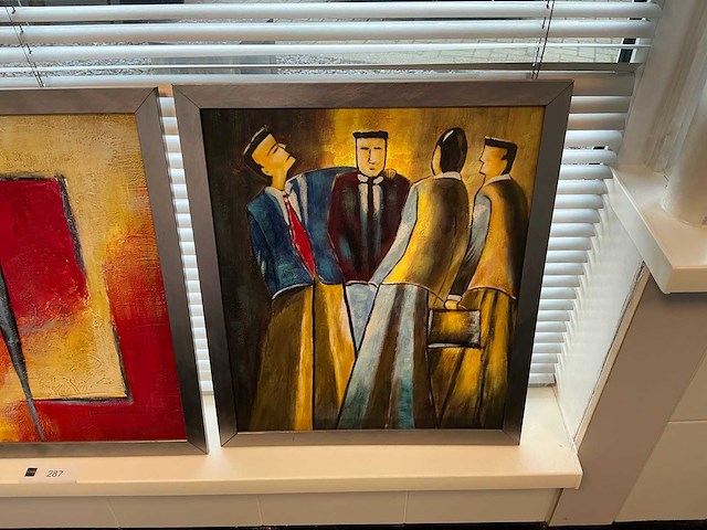 B williams schilderij olieverf op canvas (3x) - afbeelding 6 van  9