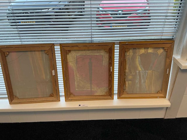 B williams schilderij olieverf op canvas (3x) - afbeelding 8 van  9