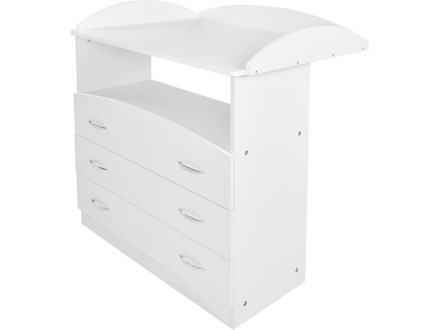 Babycommode met 3 grote laden en compartiment infantastic, wit - afbeelding 2 van  6